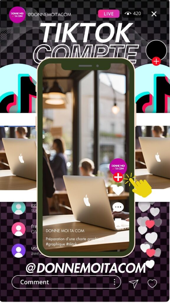 une image du compte tik tok de l'entreprise donne moi ta com